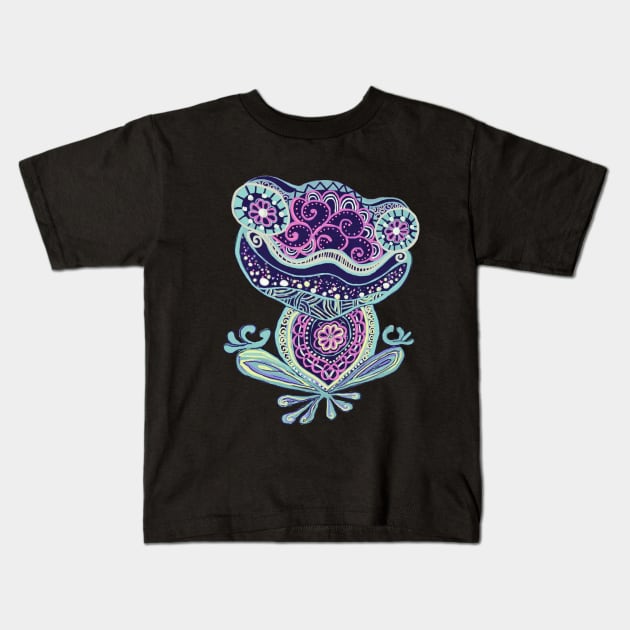 Namaste Frog Kids T-Shirt by A4ditee